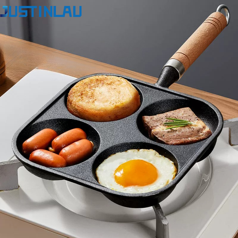 Dosa Pan Iron - JUSTINLAU 2/4-Hole Omelette Pot Home Cast