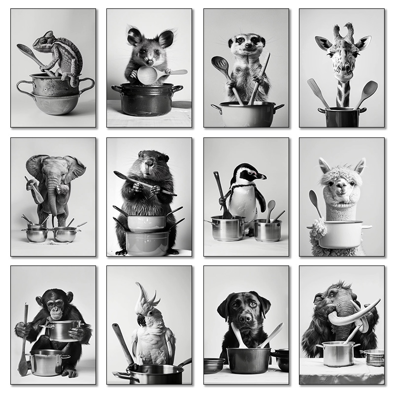 Home Cooking In - Animal Cooking in The Kitchen Poster