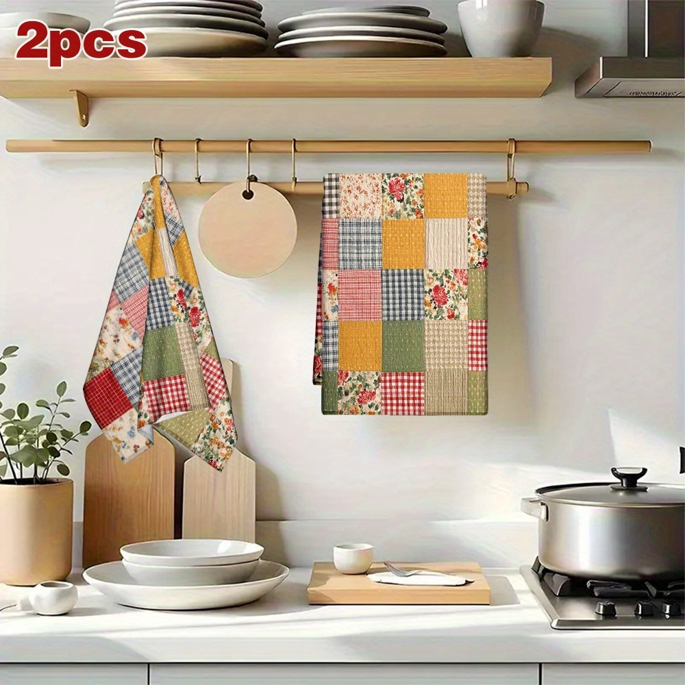 2Pcs, Plaid Spring Kitchen Tow - مراجعة Home Cooking Is The Best وسعره