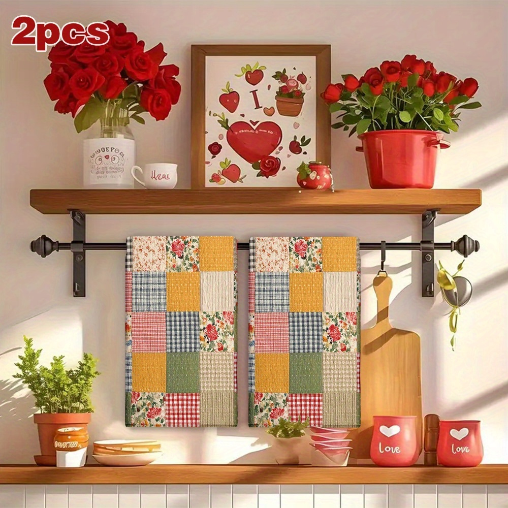 2Pcs, Plaid Spring Kitchen Tow - مراجعة Home Cooking Is The Best وسعره