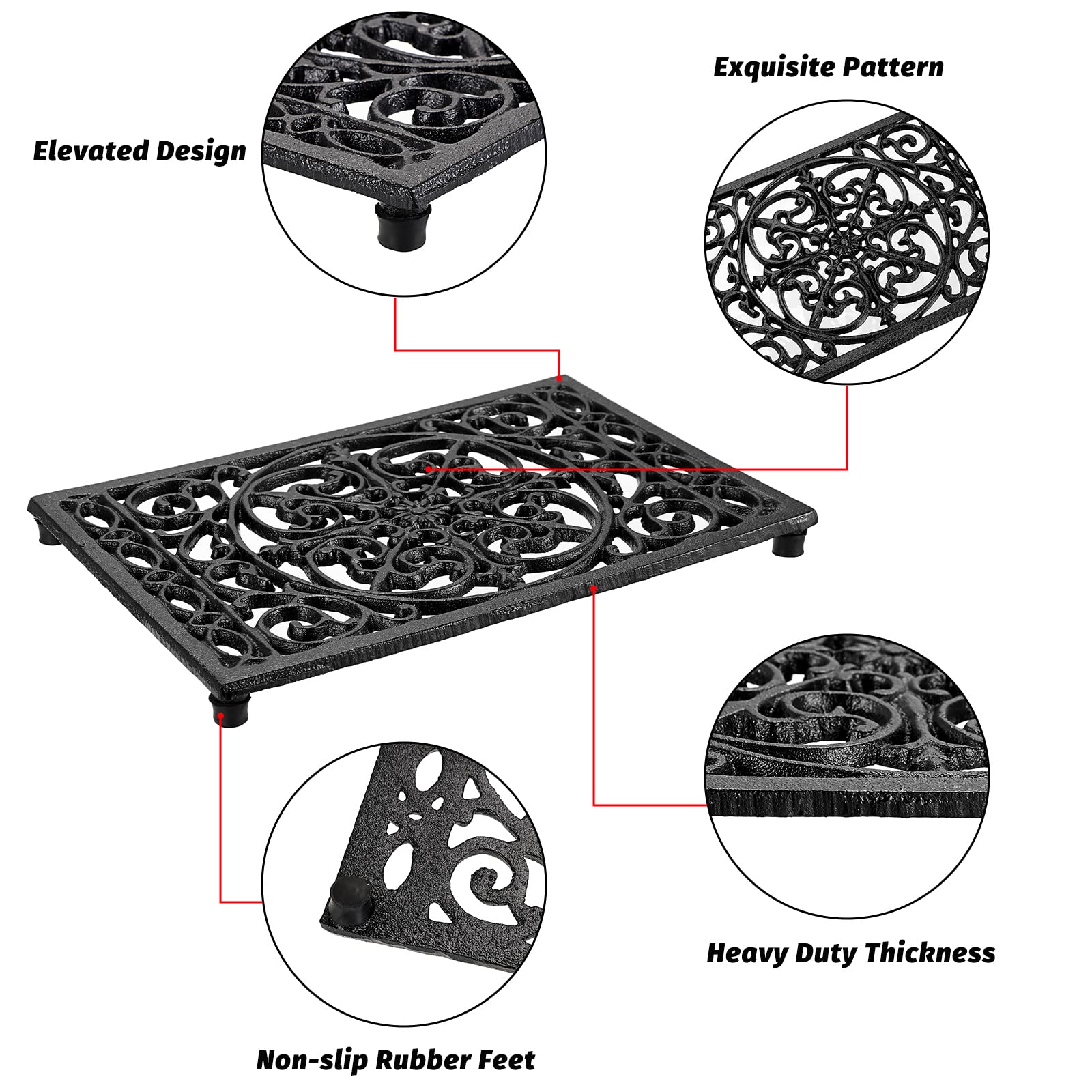 Rectangle Cast Iron Trivet Hea - مراجعة Dosa Pan Iron وسعره