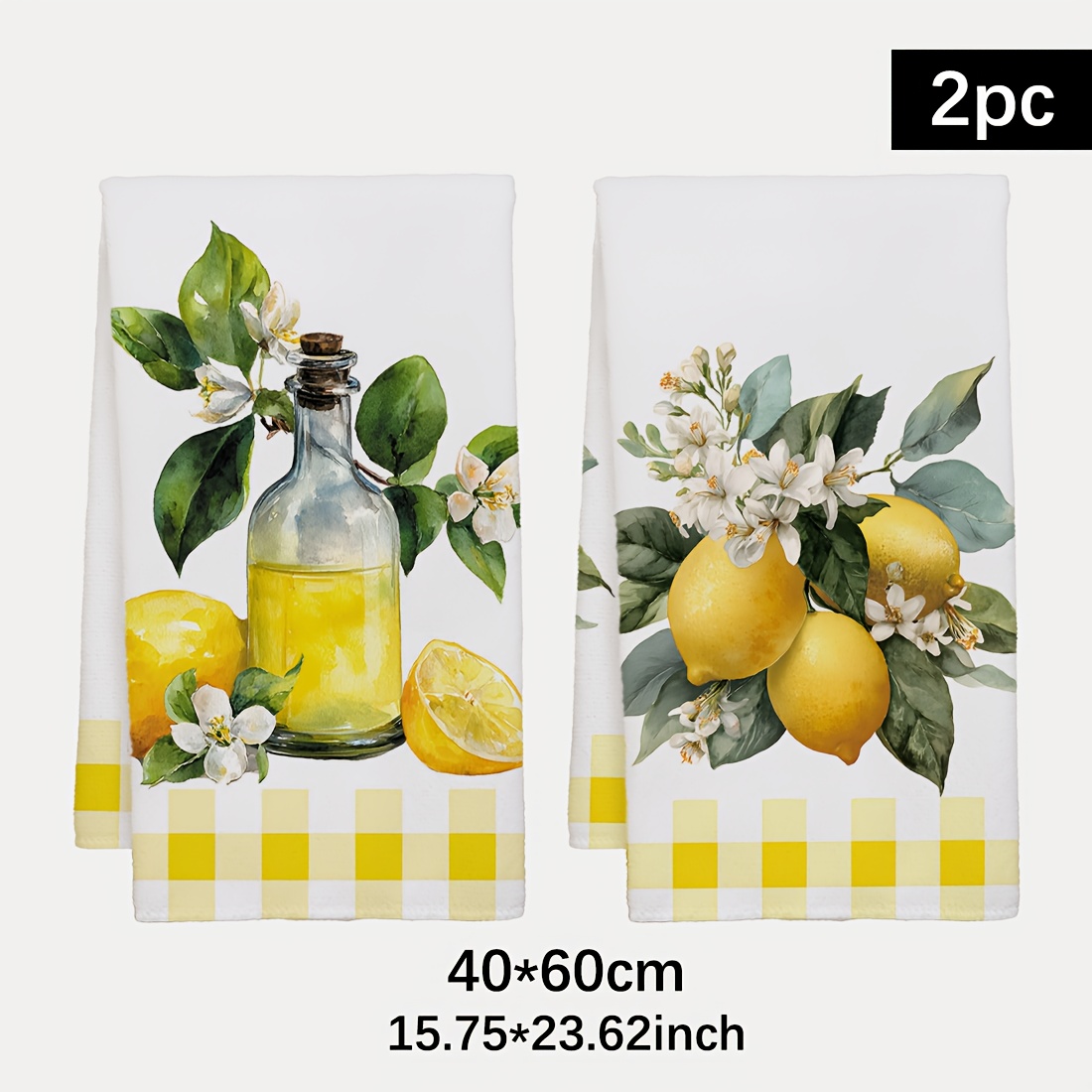 2Pcs, Lemon Floral Pattern Kit - مراجعة Home Cooking Is The Best وسعره
