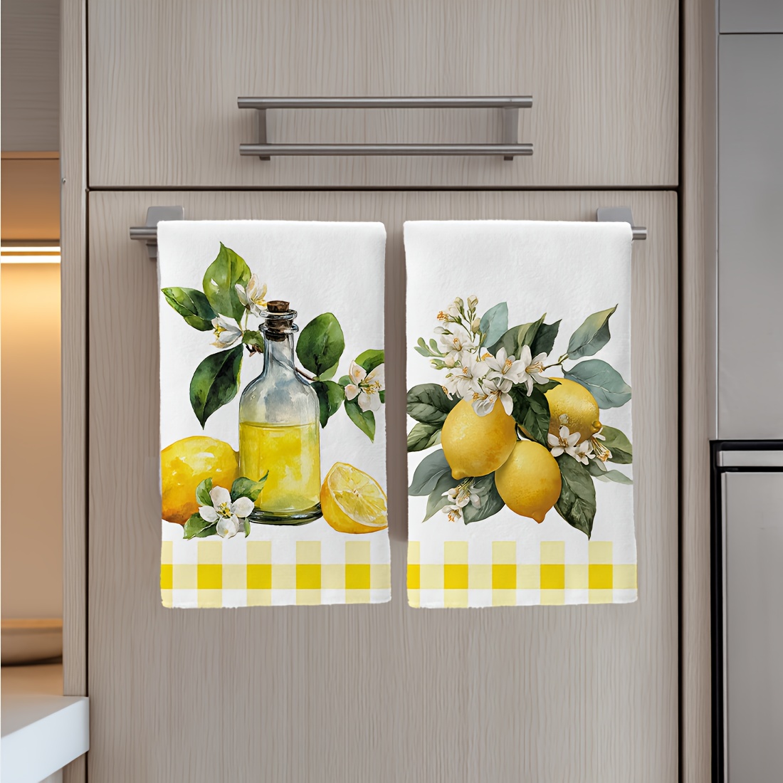 2Pcs, Lemon Floral Pattern Kit - مراجعة Home Cooking Is The Best وسعره