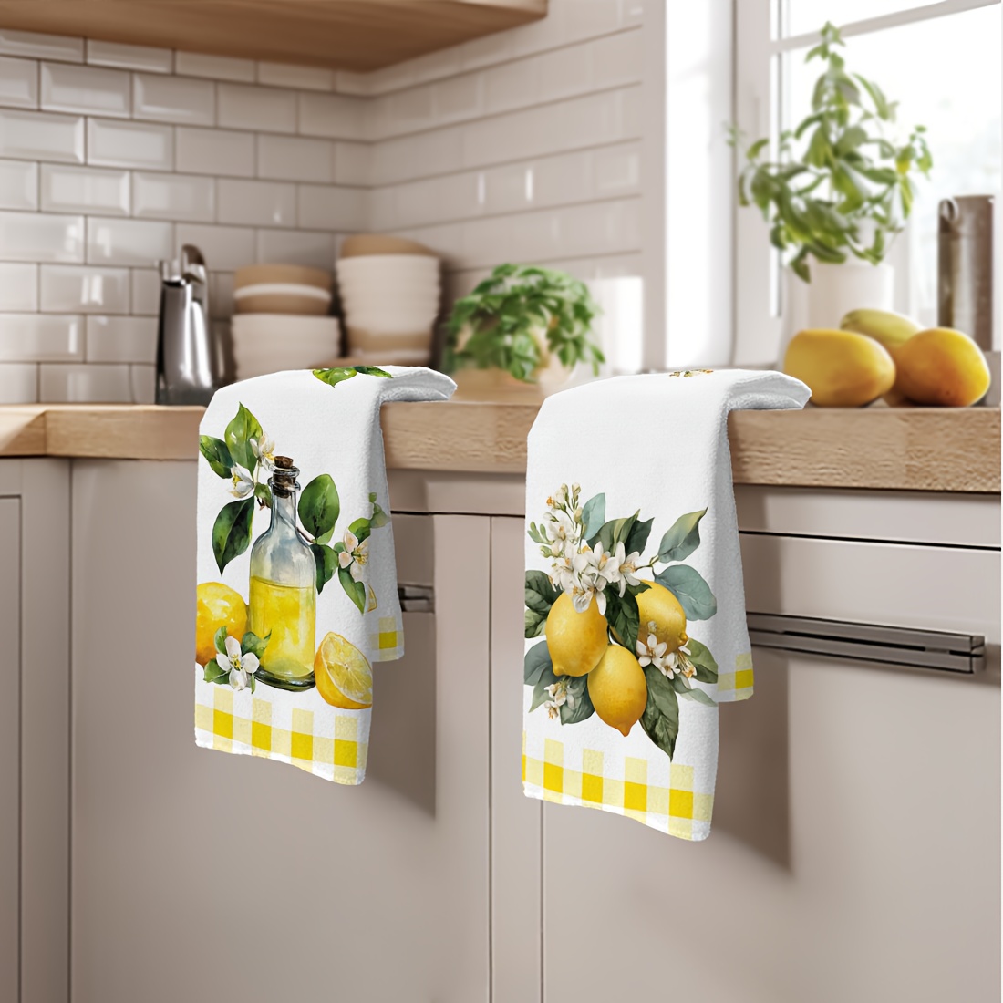 2Pcs, Lemon Floral Pattern Kit - مراجعة Home Cooking Is The Best وسعره