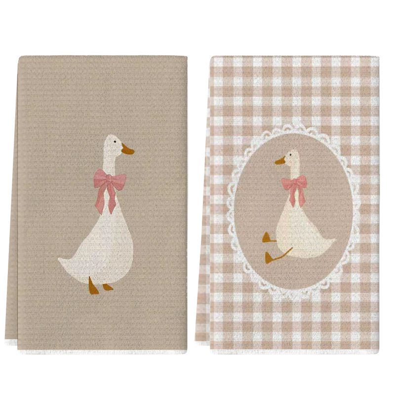 2Pcs, Cute Duck Kitchen Towels - مراجعة Home Cooking Is The Best وسعره