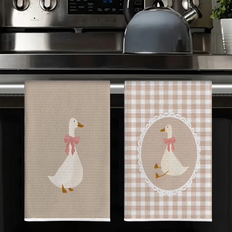 2Pcs, Cute Duck Kitchen Towels - مراجعة Home Cooking Is The Best وسعره