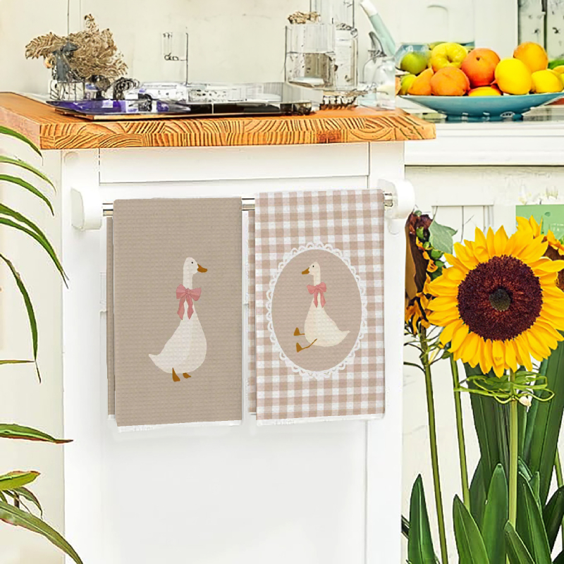 2Pcs, Cute Duck Kitchen Towels - مراجعة Home Cooking Is The Best وسعره