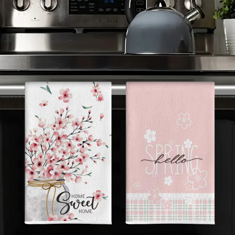 4Pcs, Spring Pink Floral Kitch - مراجعة Home Cooking Is The Best وسعره