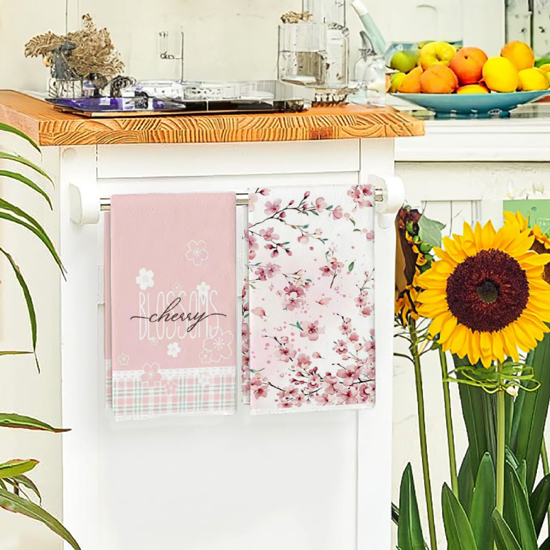 4Pcs, Spring Pink Floral Kitch - مراجعة Home Cooking Is The Best وسعره