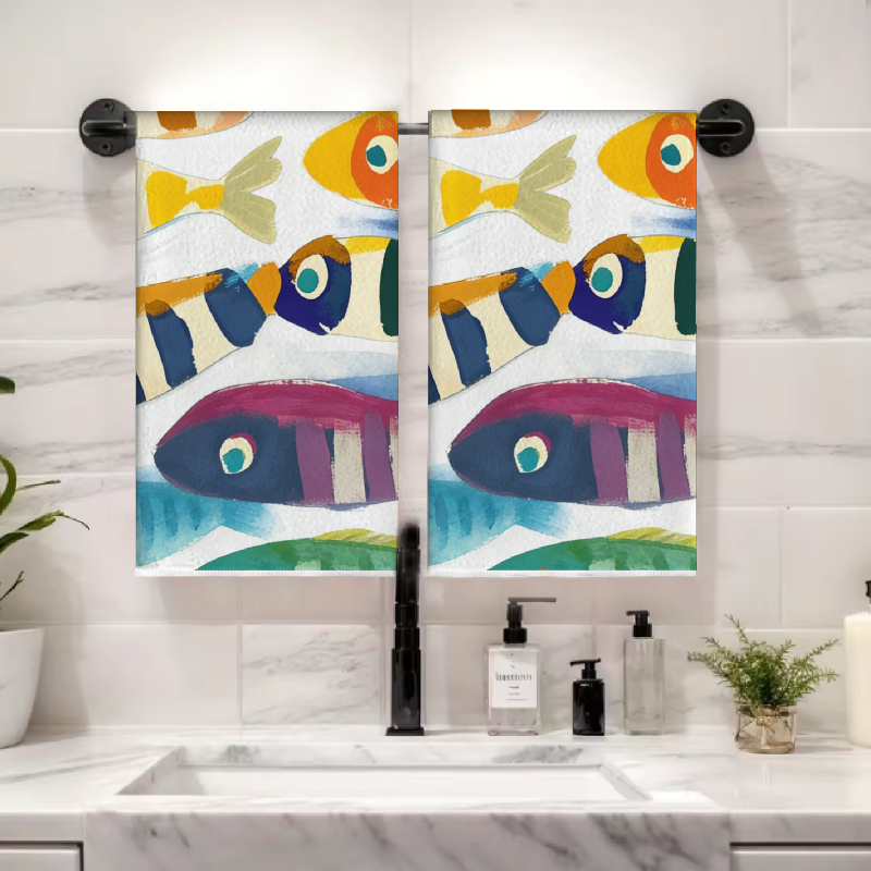 2Pcs, Watercolor Striped Fish  - مراجعة Home Cooking Is The Best وسعره