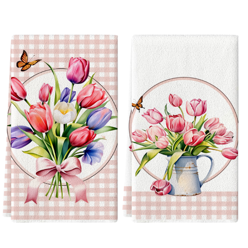 2Pcs, Pink Checkered Tulip Kit - مراجعة Home Cooking Is The Best وسعره