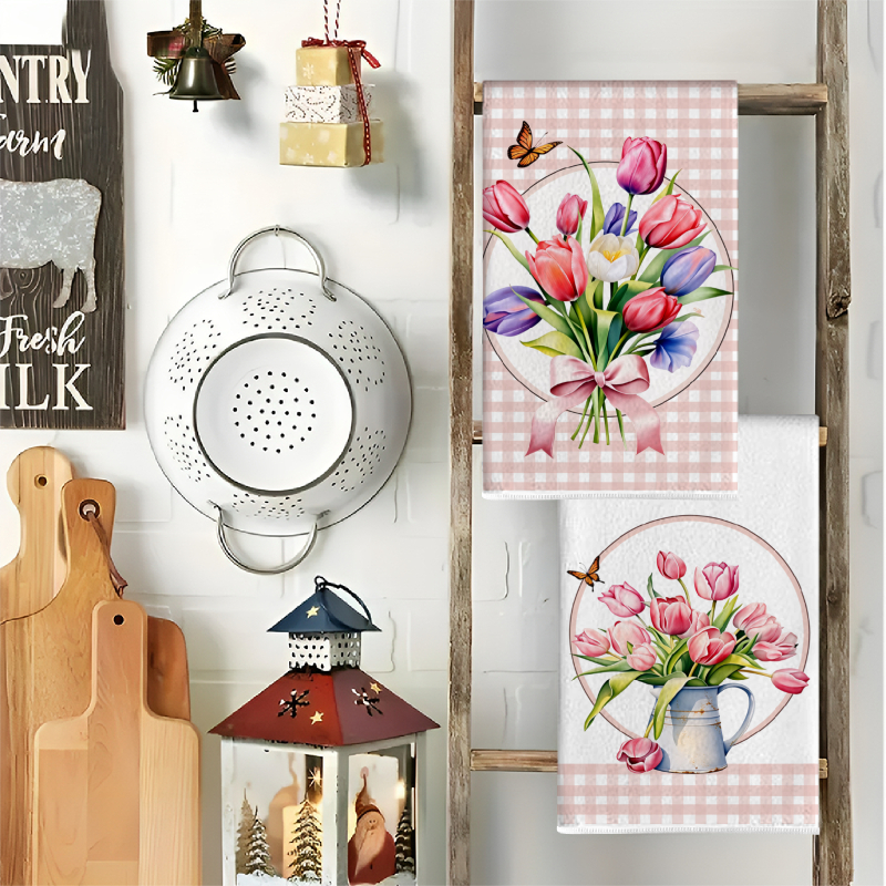 2Pcs, Pink Checkered Tulip Kit - مراجعة Home Cooking Is The Best وسعره