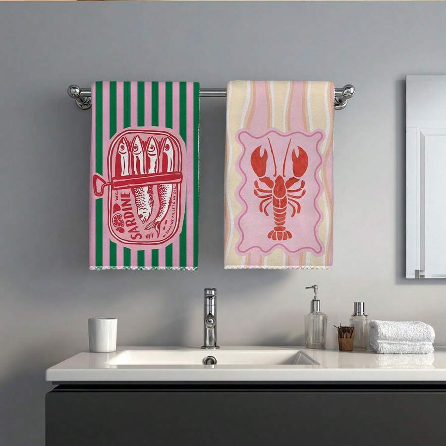 2Pcs, Pink and Green Striped S - مراجعة Home Cooking Is The Best وسعره