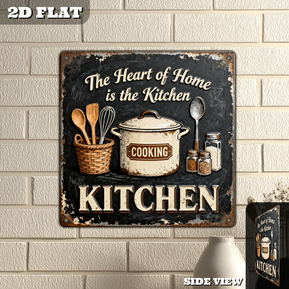 Vintage Metal Kitchen Wall Dec - مراجعة Home Cooking In وسعره