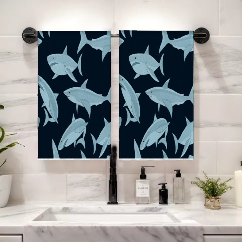 2Pcs, Deep Sea Blue Shark Patt - مراجعة Home Cooking Is The Best وسعره