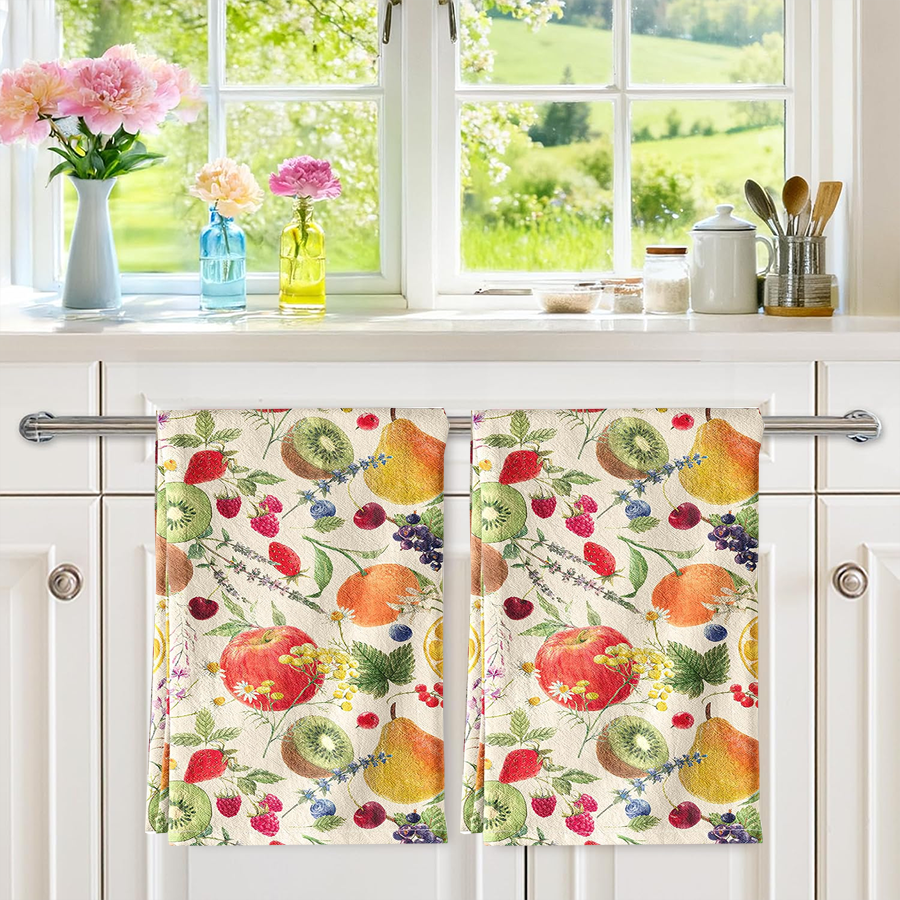 2Pcs, Fruit Party Kitchen Towe - مراجعة Home Cooking Is The Best وسعره