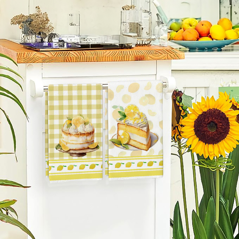 2Pcs, Yellow Kitchen Towels, 4 - مراجعة Home Cooking Is The Best وسعره