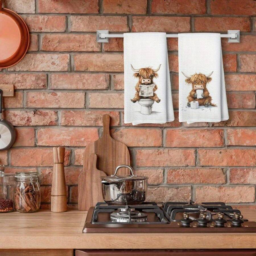 2Pcs, Newspaper Highland Cow K - مراجعة Home Cooking Is The Best وسعره