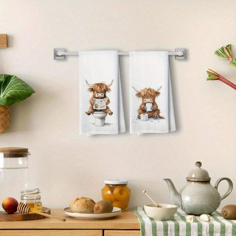 2Pcs, Newspaper Highland Cow K - مراجعة Home Cooking Is The Best وسعره
