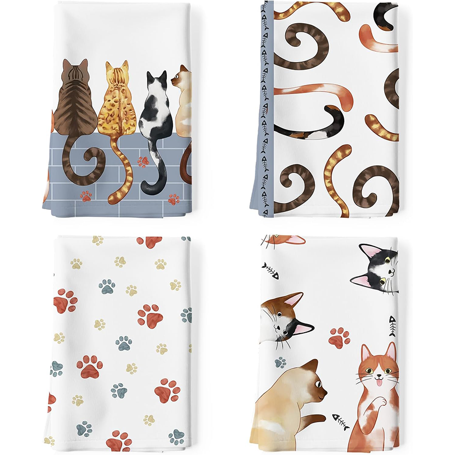 4Pcs, Cat Paw Print Tail Kitch - مراجعة Home Cooking Is The Best وسعره